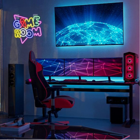 Gamerneon Game Room Large Neon Signs 13.2"x14" Colorful LED Neon Lights for Wall - Picture 3 of 8